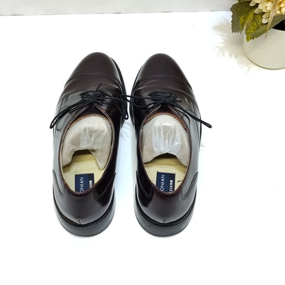 Bostonian Impression Leather Oxford Men 8.5 Leather Sole D/B Width Brown Cap Toe - Picture 7 of 11